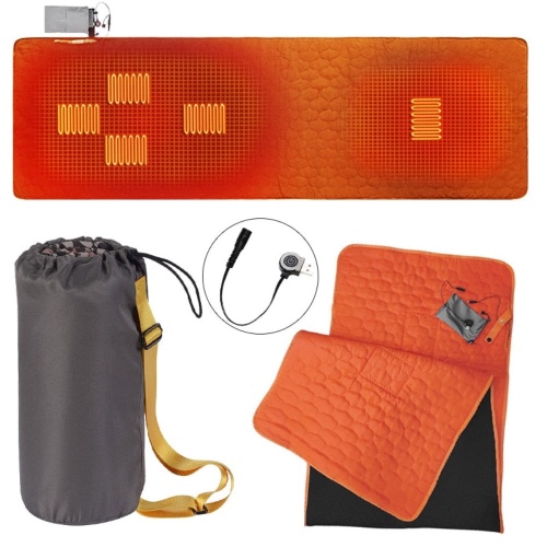 Portable USB Camping Outdoor Heated Sleeping Mat - Orange