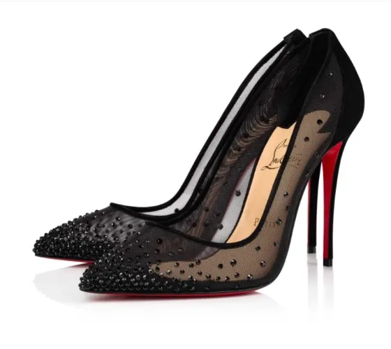Louboutin Follies Strass 100 mm Pumps