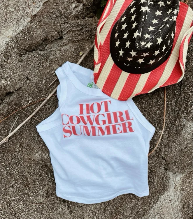 Hot Cowgirl Summer White Tank