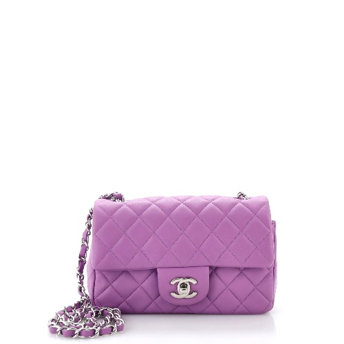 Classic Single Flap Bag Quilted Lambskin Mini | Classic Single Flap Bag Quilted Lambskin Mini / purple