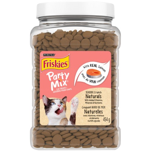 Friskies Party Mix Naturals Cat Treats, Seaside Crunch 454g Canister