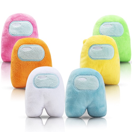 6 Pcs Among Plush Toys Merch Crewmate Astronaut Stuffed Plushies Doll, Best Gifts for Game Fans and Children (Light Color) - Light Color