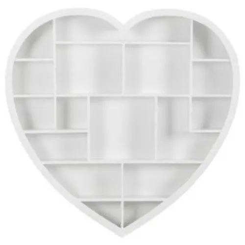 Wooden heart store shelf unit