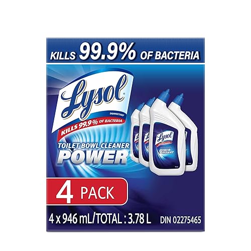 Lysol Toilet Bowl Cleaner, Power, For Cleaning and Disinfecting, Stain Removal, 10x Cleaning power, 3784ml, Bulk Pack of 4 (4 x 946ml) - 946 ml (Pack of 4) - Power - Cleaner
