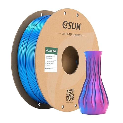 eSUN Silk Dual-Color PLA Filament 1.75mm, Silky Dichromatic 3D Printer Filament PLA, 1KG Spool Co-Extrusion Silk Magic PLA 3D Printing Filament for 3D Printer, Silk Red and Blue - Silk Dual-Color PLA - BA-Silk Red Blue