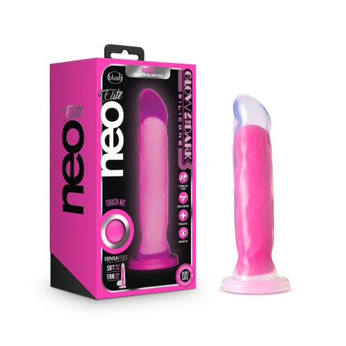 Neo Elite By Blush® | Marquee Glow In The Dark Neon Pink: 8-Inch Long Dildo - Made with Purio™ Silicone & SensaFeel® Dual Density Realistic Technology | Default Title