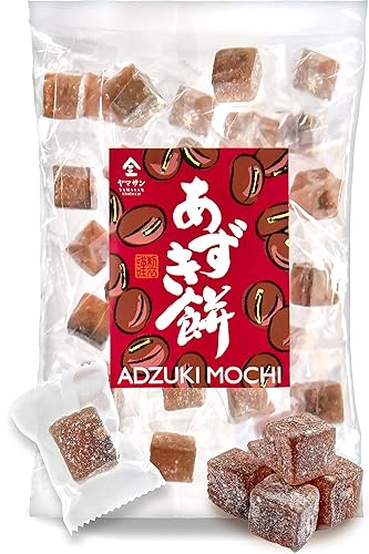Japanese Mochi Candy Individually Wrapped, Adzuki Red Bean Flavor, Plant-Based Kanten Agar Sweets 300g【YAMASAN】 - Azuki