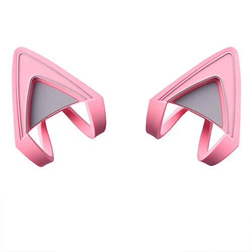 HUYUN Silicone Cat Kitty Ears Lovely Attachable Accessory Compatible for Razer Kraken 2019, Kraken TE Headsets (Pink) - Pink