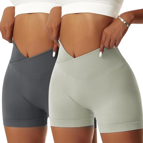 3 Pack Workout Yoga Shorts for Women Butt Lifting High Waist