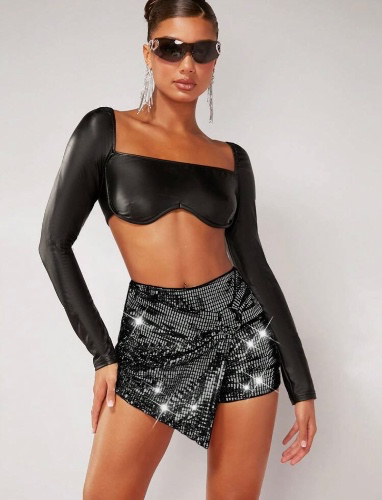 Metallic Mini Skort