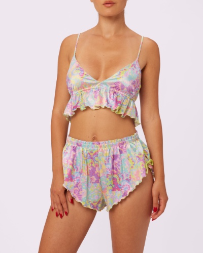 Luxe Tie-Back Flutter Crop | Luxe Satin | Archive (Versailles) | M / Versailles