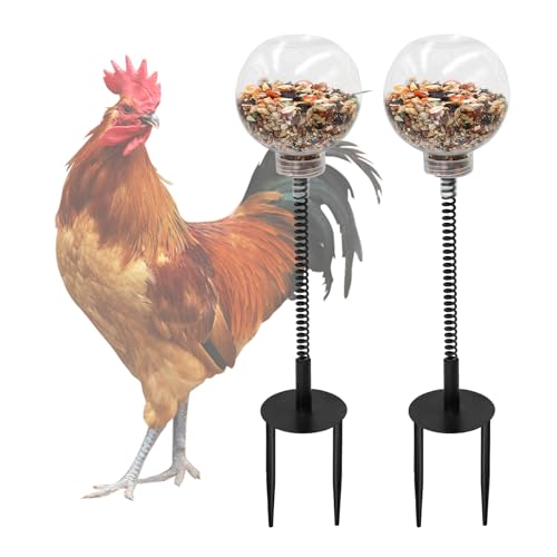 Oooct 2 Pack Chicken Peck Toy, Chicken Enrichment Toys, Chicken Swing Feeder, Chick Slow Feeder Toy, Chicken Coop Toys for Hens Poultry Duck Birds Parrots