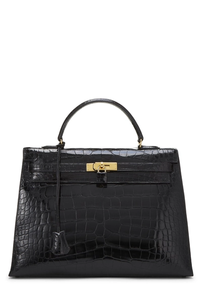 Black Alligator Lisse Kelly Sellier 35cm