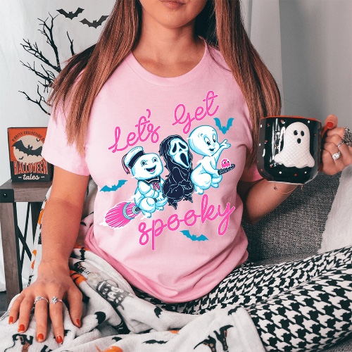 Let's Get Spooky Tee - Pink / S