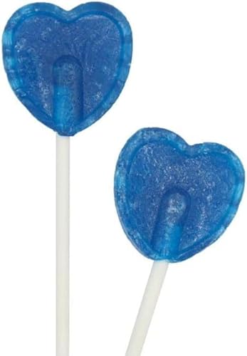 Blue Raspberry Heart Lollipops 5.2g each Individually wrapped (50)