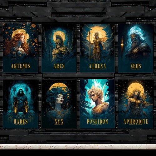 1pc Large Size, Modern Art Style, Greek God Wall Sticker, Room Decor Gift, Home Decor Wall Painting, No Frames Included, Waterproof, Living Room Bedro