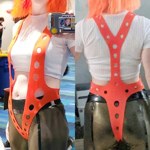 Leeloo Fifth Element Cosplay orange suspenders