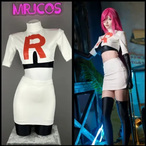 Pokemon Jessie Team Rocket Inspired Cosplay Costume Set