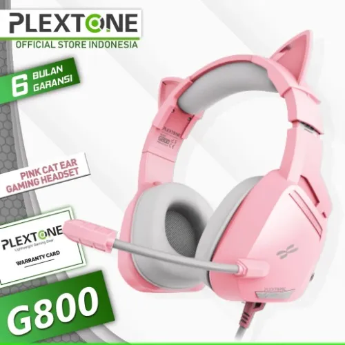 Plextone G800 Cat Ear Gaming Headphones Detachable Ears 3.5mm Wired Headphone Bando