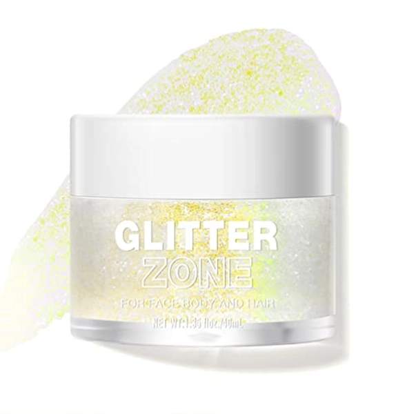 LANGMANNI Holographic Body Glitter Gel for Body, Face, Hair and Lip.Color Changing Glitter Gel Under Light. Vegan & Cruelty Free-1.35 oz (4# Sapphire Blue)