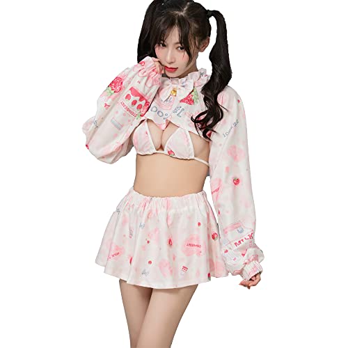 Temptshow Asian Chinese Geisha Cosplay Women's Chinese Style Cheongsam Lingerie Japanese Anime Costume - Pink1