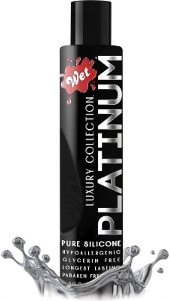Wet Platinum Silicone Based Lube 4.2 Ounce Premium Personal Luxury Collection Lubricant for Men Women  Couples Longer Lasting Than Water Based Condom Safe Hypoallergenic Glycerin Paraben Free