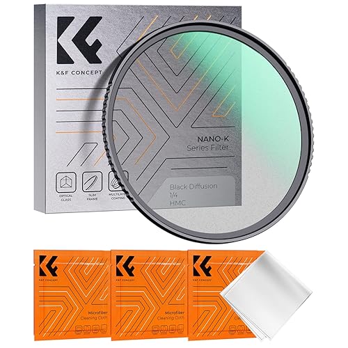 K&F Concept 67mm Black Diffusion 1/4 Filter Mist Cinematic Effect Filter with 18 Multi-Layer Coatings for Video/Vlog/Portrait Photography (K-Series) - 67mm