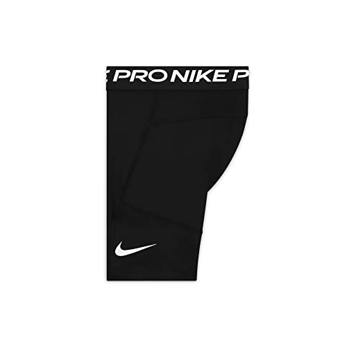 NIKE Boy's Pro Dri-fit Mid Thigh Length Tights - 12-13 Years - Black / White