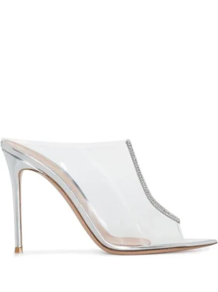 Gianvito Rossi Sigma 120mm crystal-embellished PVC Mules - Farfetch