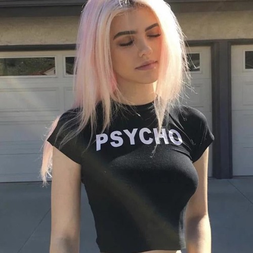 Psycho Crop Top - Black / L