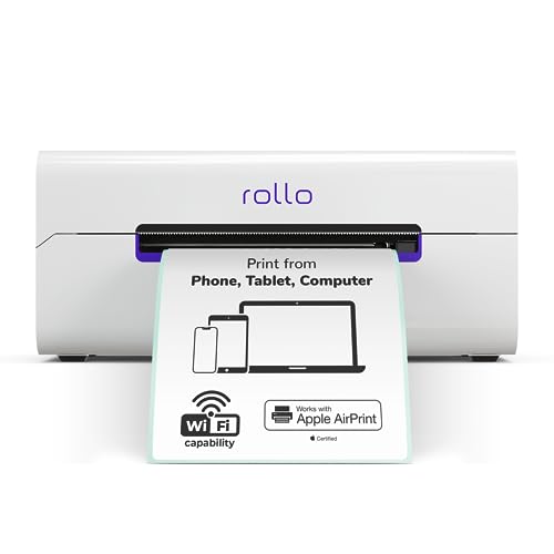 Rollo Wireless Shipping Label Printer - Wi-Fi Thermal Label Printer for Shipping Packages - AirPrint from iPhone, iPad, Mac - 4x6 Label Printer