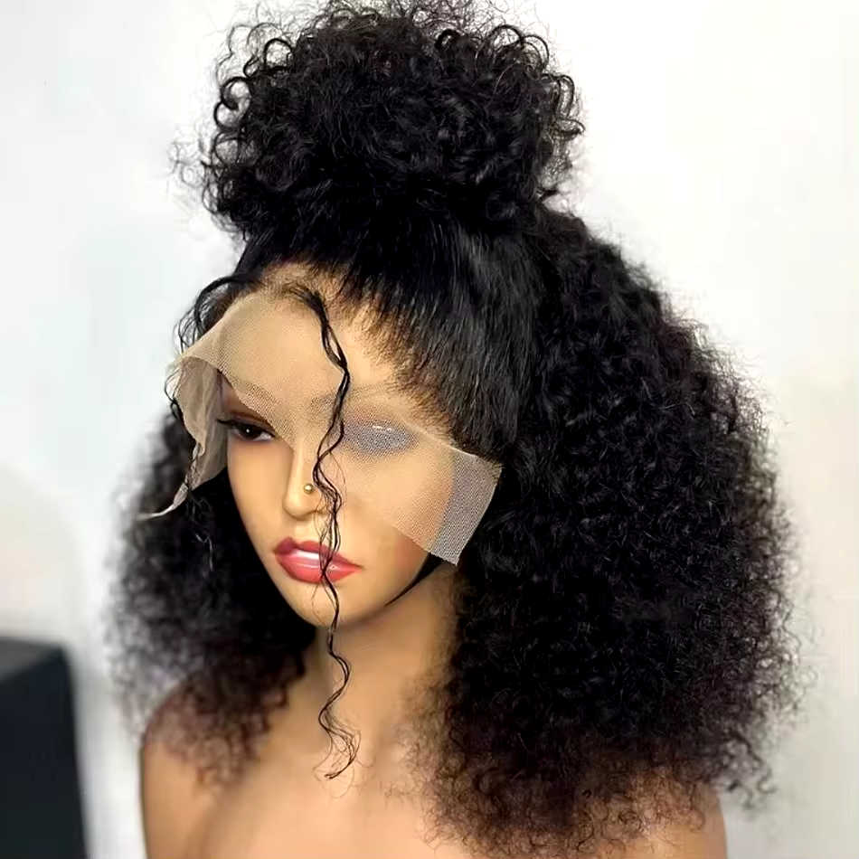 Cheap Kinky Curly Short Bob Wigs Brazilian Human Hair Lace Front Wigs For Black Women Glueless HD Lace Frontal Wigs Human Hair
