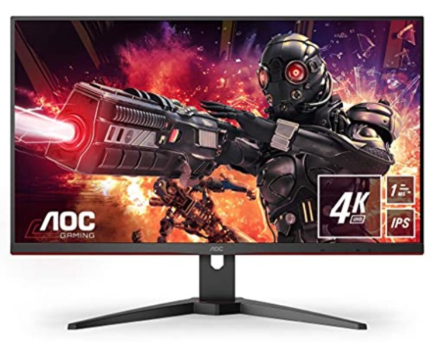 AOC Gaming U28G2AE - 28 Inch 4K UHD Monitor, 60Hz, 1ms MPRT, IPS, AMD FreeSync, Speakers, Game Modes (3840 x 2160, 300 cd/m², HDMI 2.0/DP1.2) - 60Hz - 28" 4k