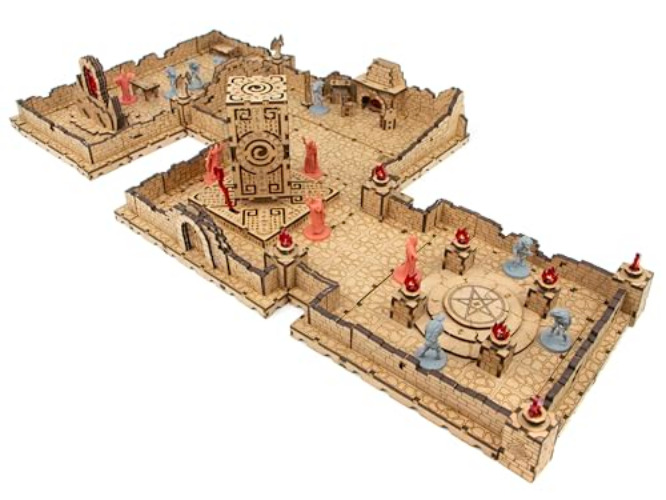 TowerRex Cult's Lair Scatter Set D&D Terrain 3D Modular Battle Map - DND Accessories for Dungeons & Dragons, Pathfinder, Warhammer, Tabletop Mat Grid, Wargaming Terrain for 25mm 32mm 28mm Miniatures