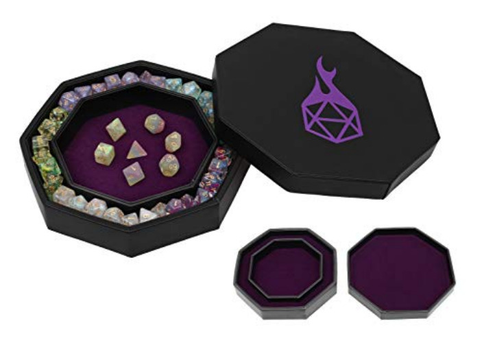 Forged Dice Co. Dice Arena Rolling Tray and Storage Compatible with Any dice Game, D&D and RPG Gaming - Purple