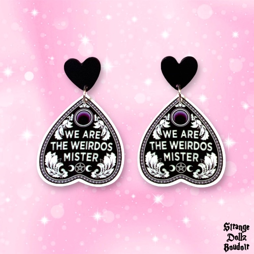 We are the Weirdos earrings, 925 sterling silver, Witchy, Spirit Board, Pastel Goth, Strange Dollz Boudoir