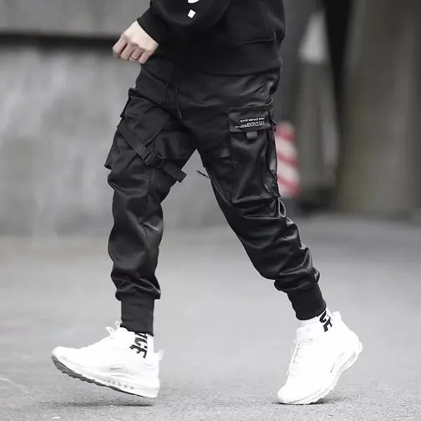Joggers Men Techwear Cargo Pants Streetwear Hip Hop Casual Pockets Cotton Track Pants