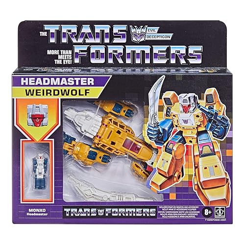 Transformers 2021 Modern Figure in Retro Packaging Decepticon Headmaster Weirdwolf with Monxo