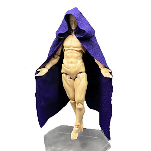 SSbeauty M 1:12 Scale Fabric Cape Cloak with Hat for 6 inch 1/12 Action Figure Clothes (Purple Cloak) - Purple Cloak