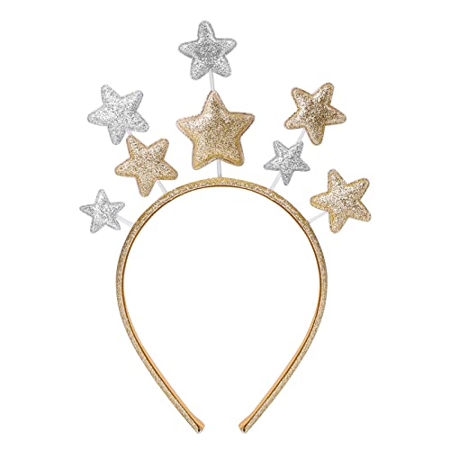WLLHYF Glitter Star Headband Party Hair Headbands Hair Bands Hair Accessory for Holiday Festival Birthday Party - Gold