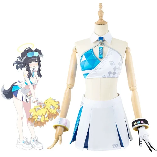 |Game Blue Archive Nekozuka Hibiki Cosplay Costume Halloween Role Play Women Girls Suit Cosplay Blue Shirt Skirt Anime Clothes| |   - AliExpress