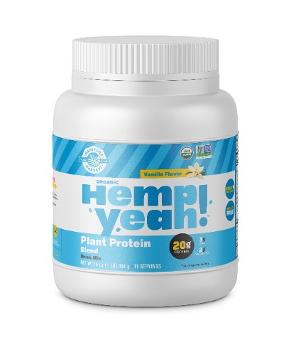 Manitoba Harvest Hemp Yeah! Organic Plant-Based Protein Powder, Vanilla, 16oz; with 20g of Complete Plant Protein (Hemp + Pea), 4g of Fiber & 1.9g Omegas 3&6 Per Serving Per Serving, Non-GMO, Vegan - Vanilla