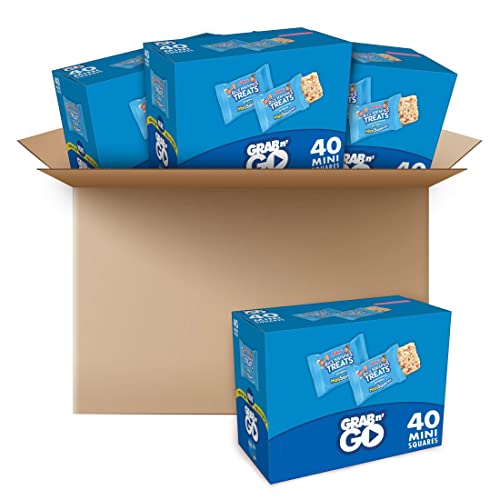 Rice Krispies Treats Mini Marshmallow Snack Bars, Kids Snacks, School Lunch, Grab N’ Go, Original (4 Boxes, 160 Bars) - Original - 40 Count (Pack of 4)