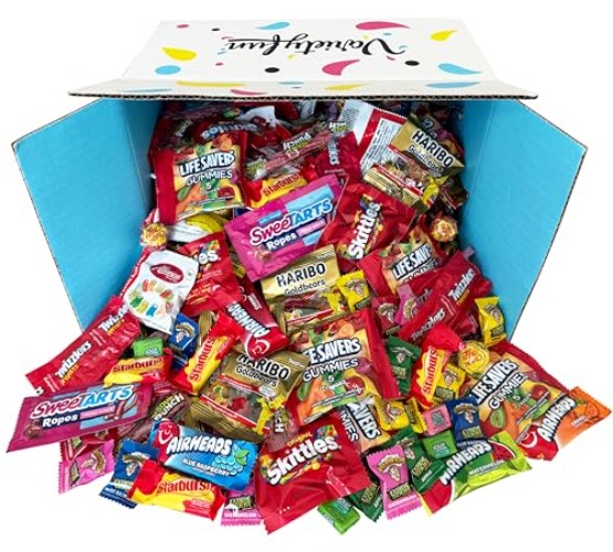 Halloween Bulk Assorted Fruit Candy - Starburst, Skittles, Gummy Life Savers, Air Heads, Jolly Rancher, Sour Punch, Haribo Gold-Bears, Gummy Bears & Twizzlers (96 Oz Variety Pack) - 6 Pound (Pack of 1)