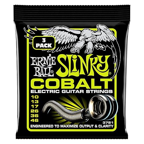 Ernie Ball Regular Slinky Cobalt Electric Guitar Strings 3-pack, 10-46 Gauge (P03721) - Regular (10-46) - 3-Pack