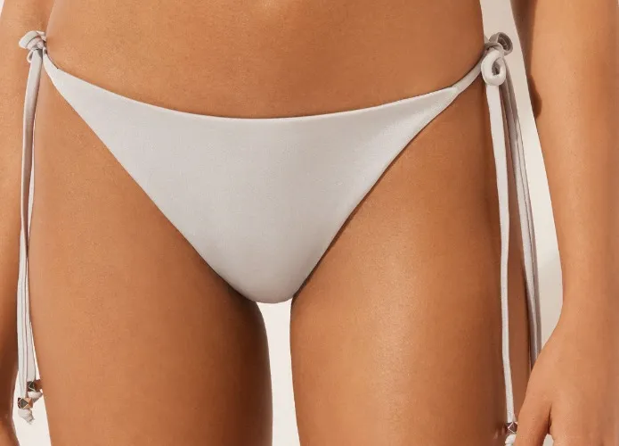 Brazilian String Swimsuit Bottoms Moonlight Gleam