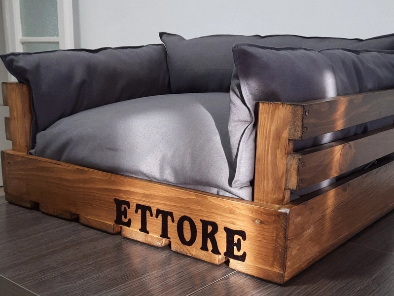 Lit pour chien personnalisé pour grands chiens, lit confortable, meubles sur mesure pour chiens, lit pour chien durable avec matelas, lits pour animaux de compagnie en bois pour petits chiens,