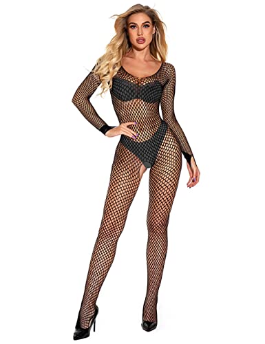 Fishnet Bodysuit - Black