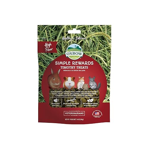 Oxbow Simple Rewards Timothy Hay Treats for Rabbits, Guinea Pigs, Chinchillas, and Small Pets - Timothy Hay - 1.4 Ounce (Pack of 1)