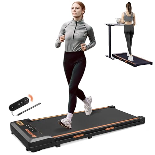 AIRHOT Walking Pad, 2 in 1 Under Desk Treadmill of Compact Space, 2.5HP Quiet Desk Treadmill with Remote Control & LED Display, Portable Treadmill for Home/Office, Installation-Free - Black